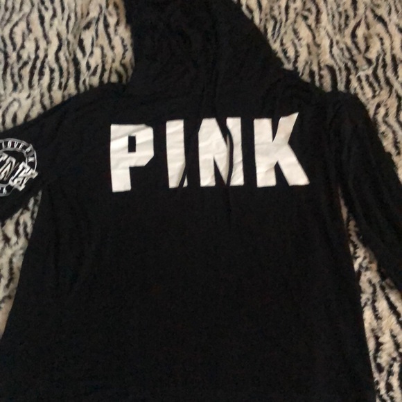 PINK Victoria's Secret Tops - Light weight hooded Pink shirt